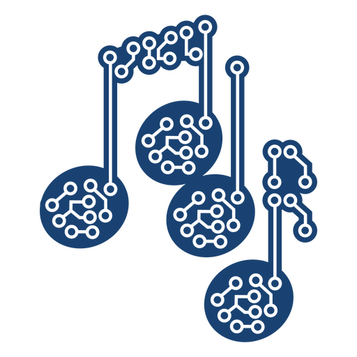 Ícone de nota musical com fundo azul Desenho PNG