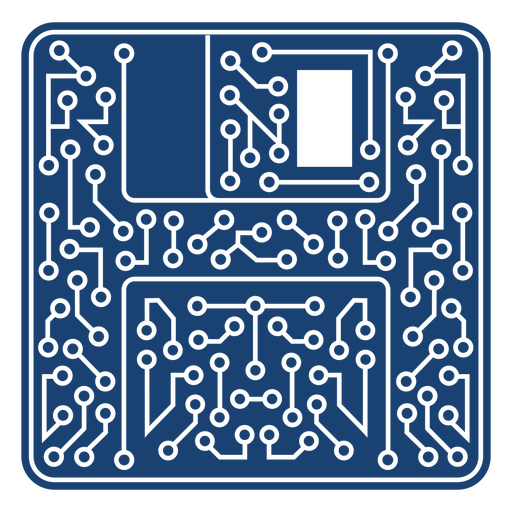 Ícone azul da placa de circuito Desenho PNG