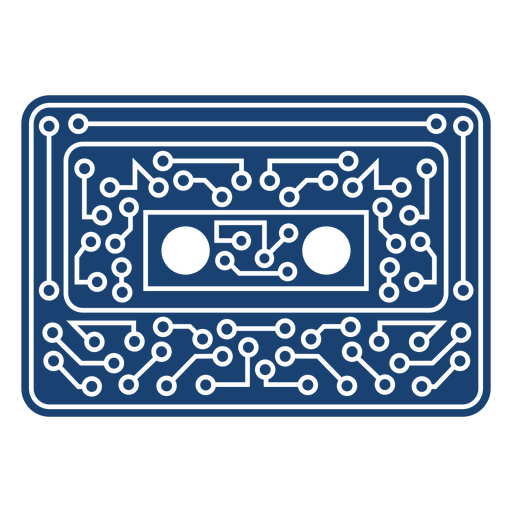 Blue cassette circuit icon PNG Design