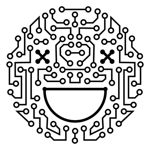 Design divertido de placa de circuito com smiley Desenho PNG