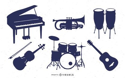 Music Instrument Silhouette Set