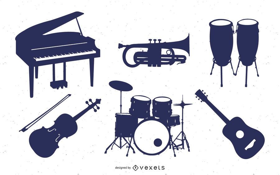 Music Instrument Silhouette Set Music Instrument Silhouette Set