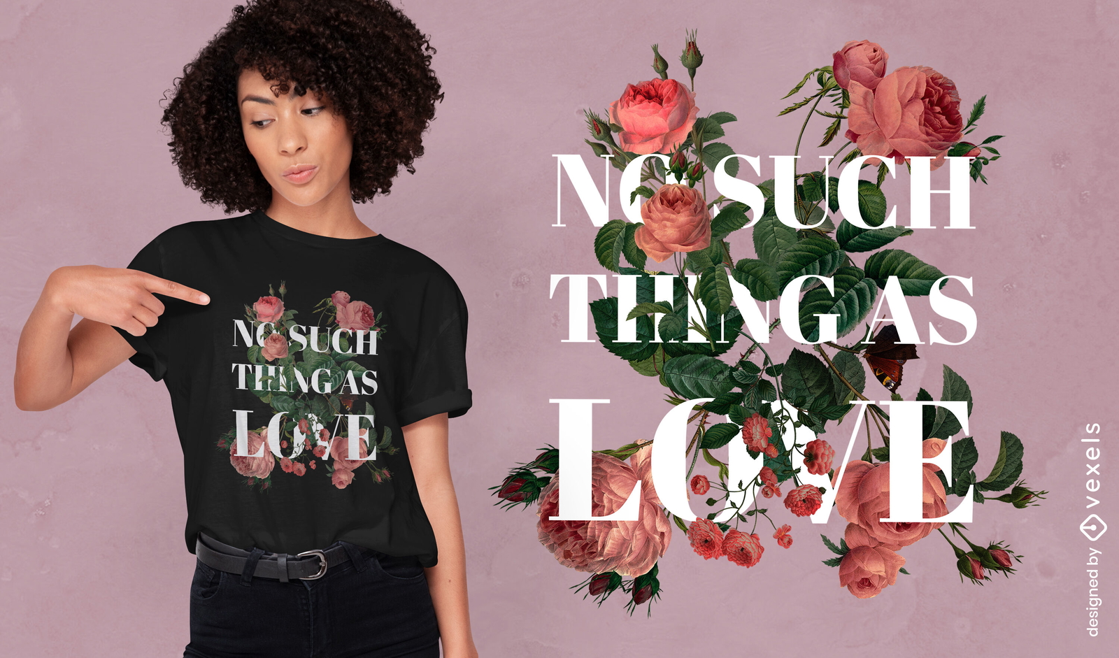 Rose blüht Anti-Valentinstag-T-Shirt psd