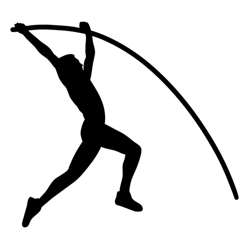 Design gráfico de silhueta de salto com vara atlético para vestuário Desenho PNG