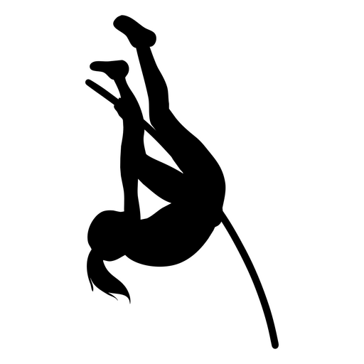 Design de silhueta elegante para saltadora com vara feminina Desenho PNG