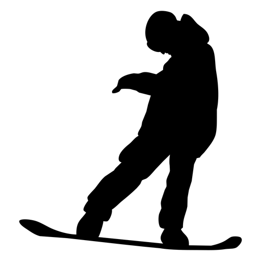 Design dinâmico de silhueta de snowboarder Desenho PNG