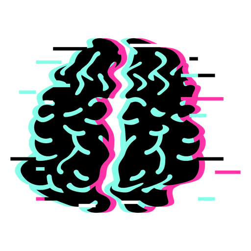 Neon brain PNG Design