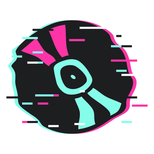 Glitch icon of a disc PNG Design