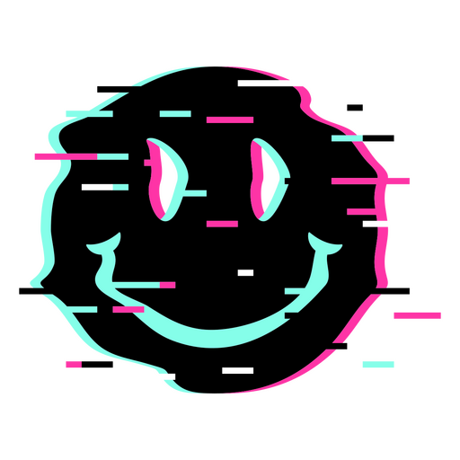 Neon smiley face PNG Design