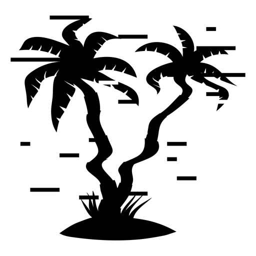 Design elegante de silhueta de palmeira Desenho PNG