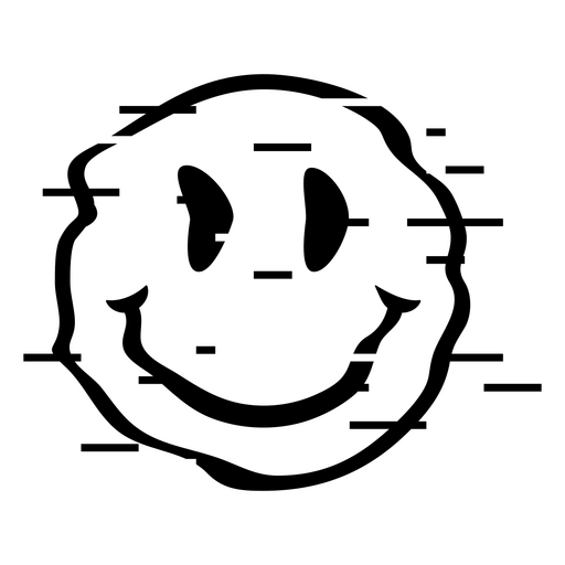 Ilustração de rosto sorridente com falhas Desenho PNG