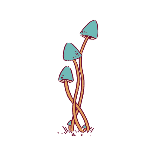 Drawing of blue mushrooms PNG Design