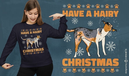 Christmas dog hair t-shirt design