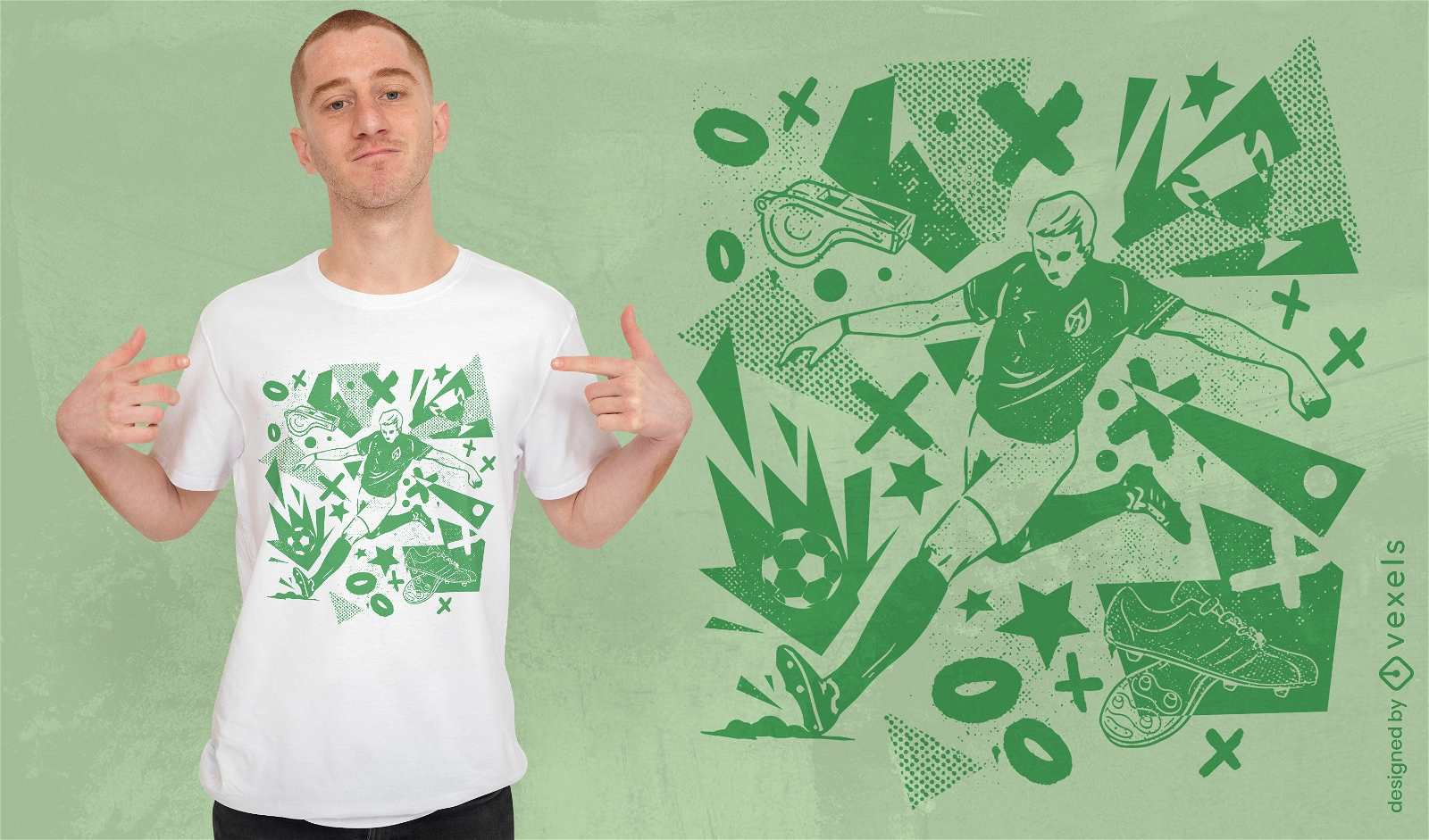 Diseño de camiseta de equipo de fútbol verde.