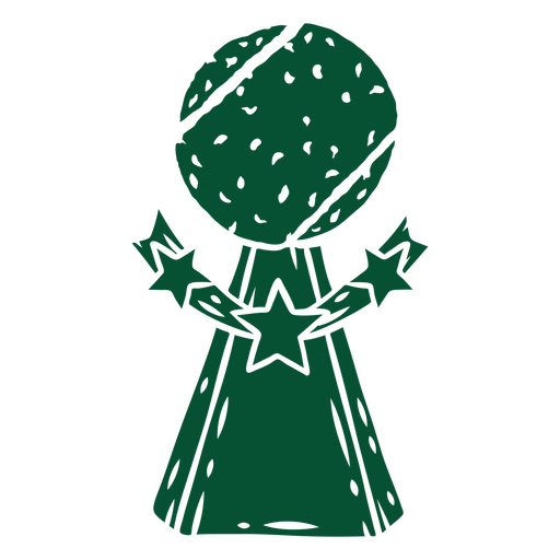 Green trophy with stars on it PNG Design