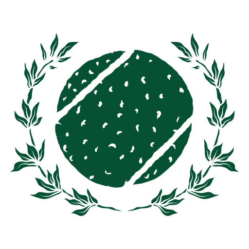 Green ball with a laurel wreath PNG Design