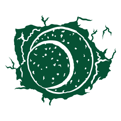 Bola verde en un agujero Diseño PNG
