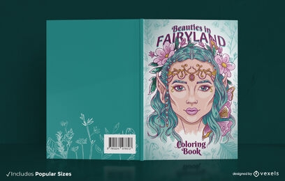 Fairy coloring book cover design KDP