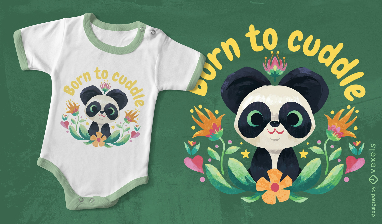 Cuddle panda kids t-shirt design