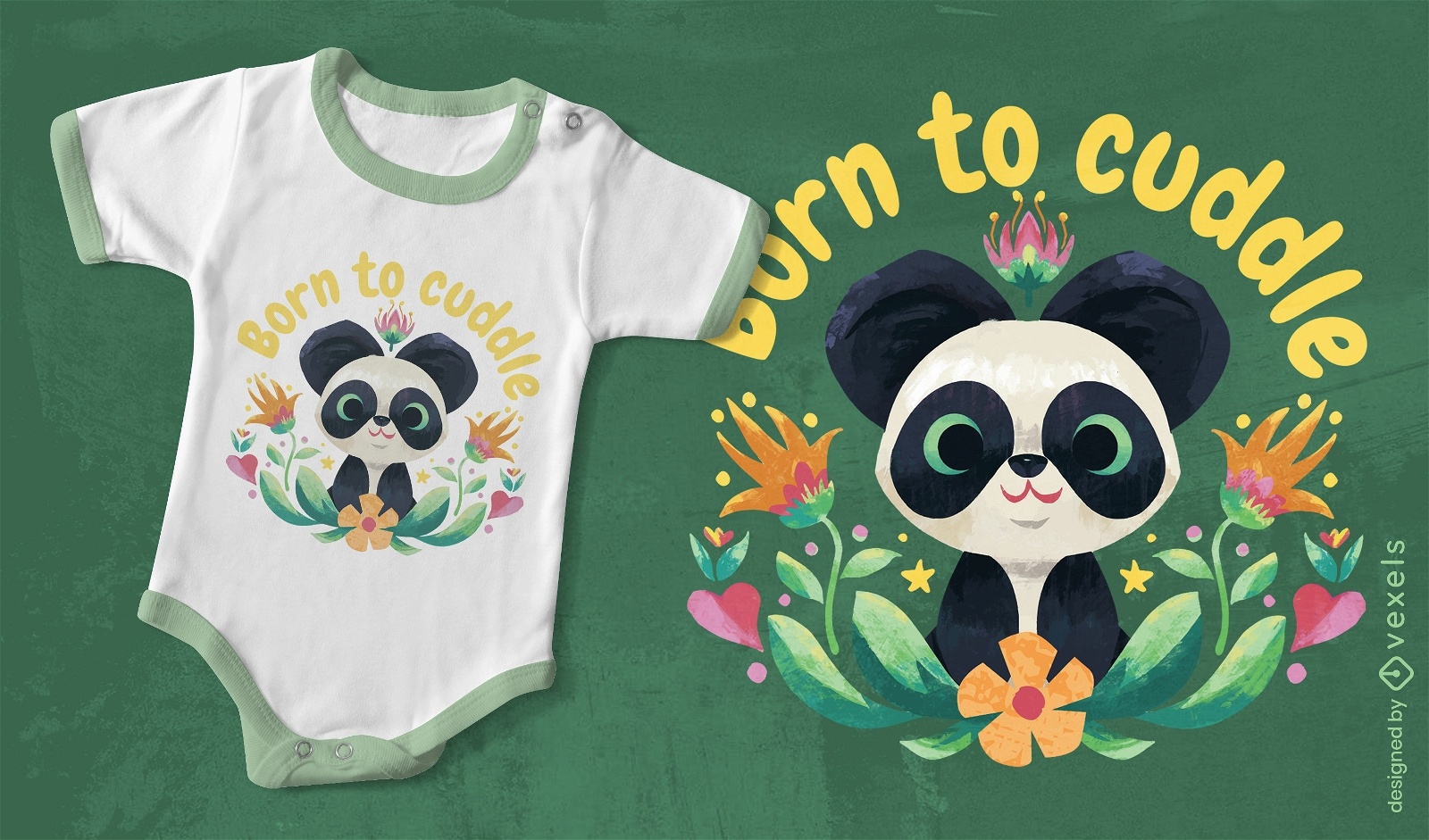 Diseño de camiseta para niños Cuddle panda