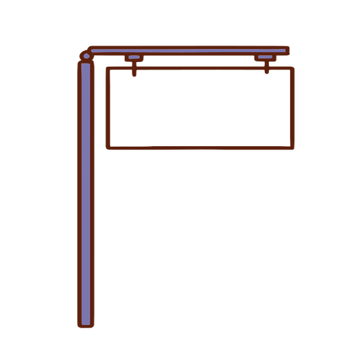 Cartel de la calle en un poste con un fondo negro Diseño PNG