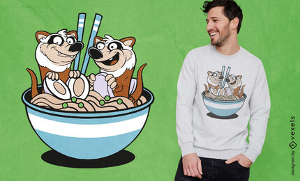 Ferrets in ramen t-shirt design
