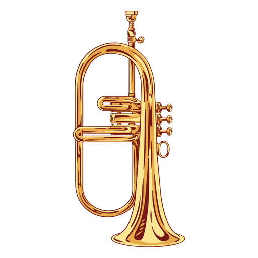 Gold trumpet PNG Design