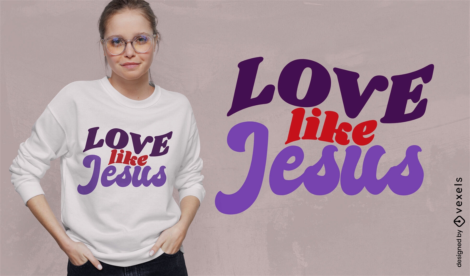 Amor como design de camiseta de jesus