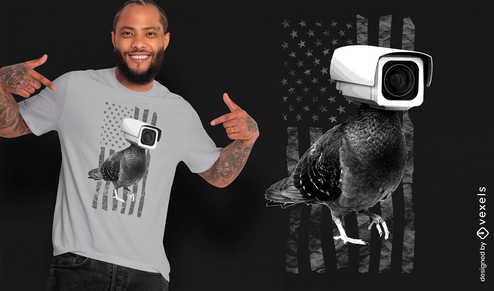 Pidgeon-Kamera-T-Shirt-Design