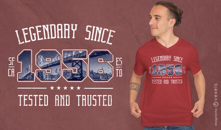 camiseta de puente de paisaje americano psd