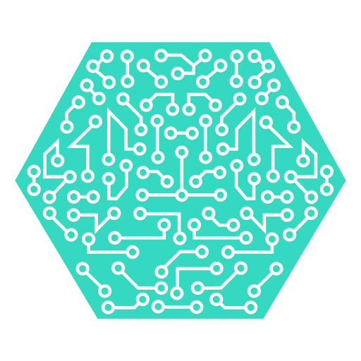 placa de circuito hexagonal Diseño PNG