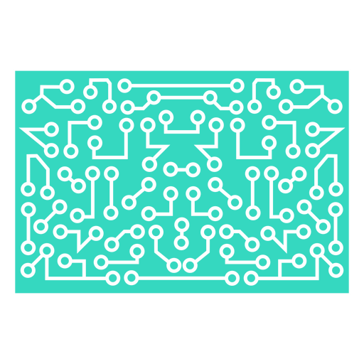 Placa de circuito sobre un fondo turquesa Diseño PNG