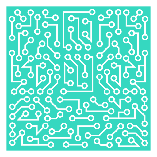 Placa de circuito recortada em fundo turquesa Desenho PNG