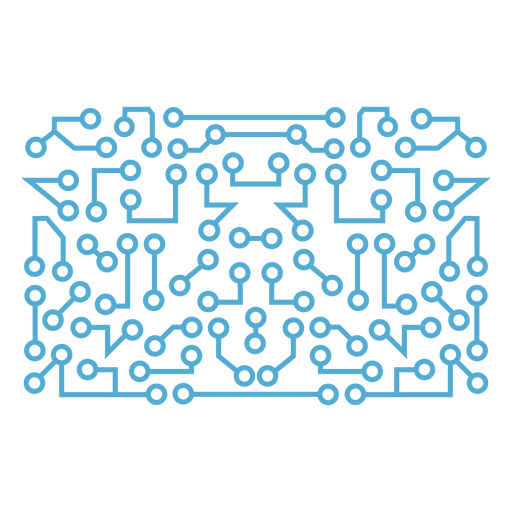 Placa de circuito azul rectangular Diseño PNG