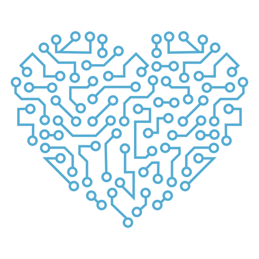 Placa de circuito em formato de coração Desenho PNG