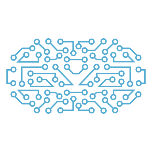 Oval circuit board with blue lines PNG Design