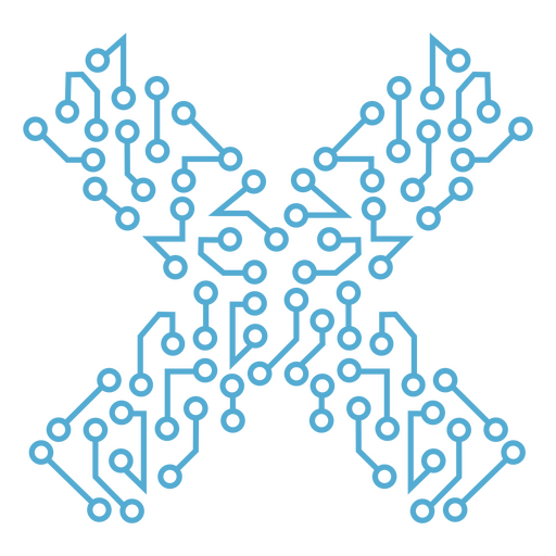 Placa de circuito azul com uma cruz Desenho PNG
