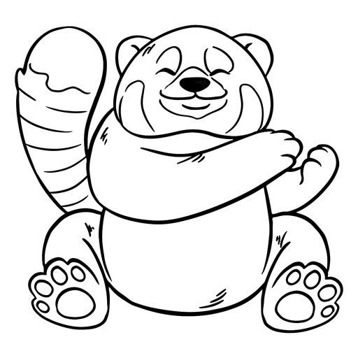Ilustração fofa de guaxinim de desenho animado se abraçando Desenho PNG