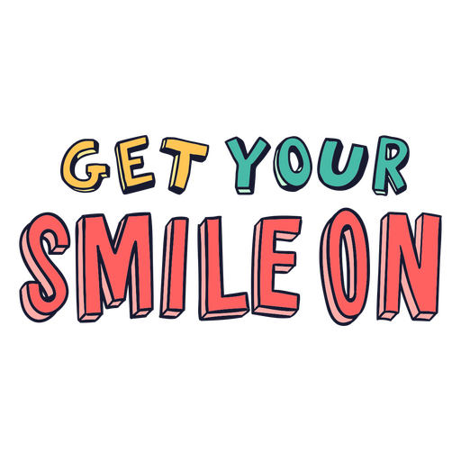 Consigue tu sonrisa en una cita de doodle Diseño PNG