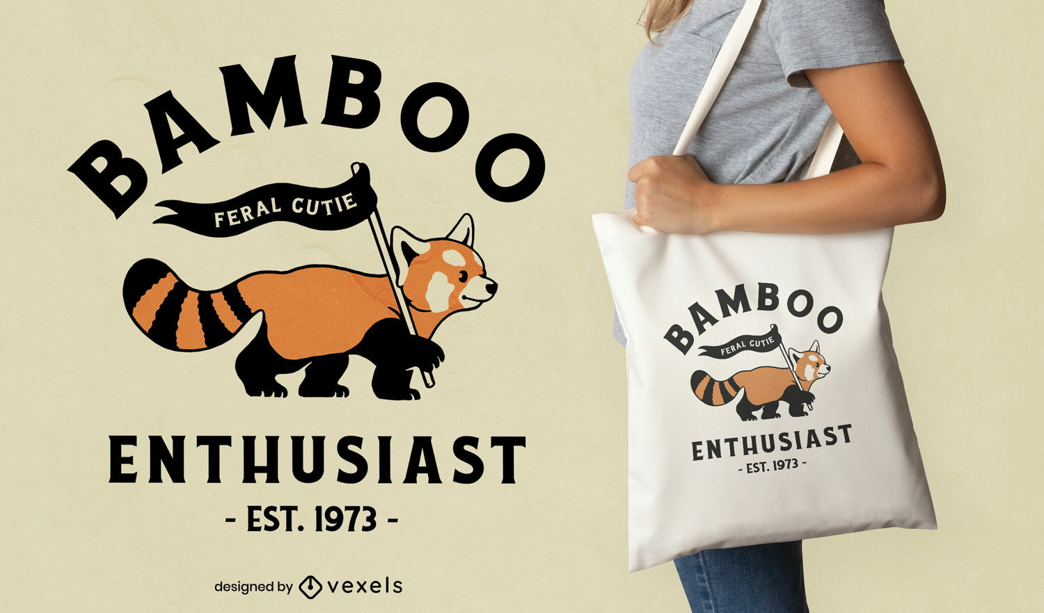 Dise?o de bolsa de asas de panda rojo entusiasta de bamb?