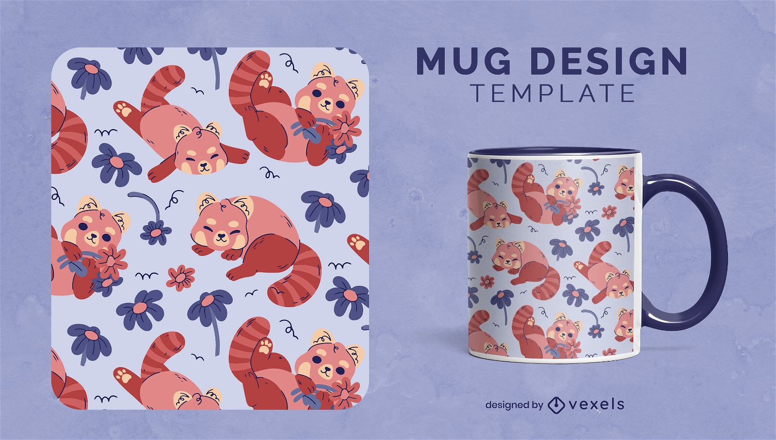 Red panda cute mug design