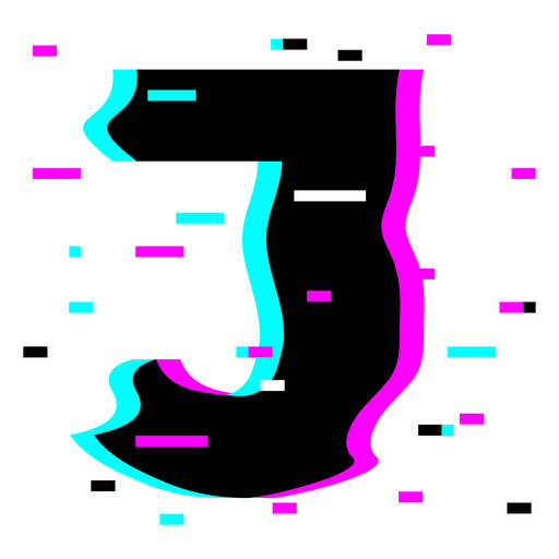 Alphabet glitch vaporwave j PNG Design