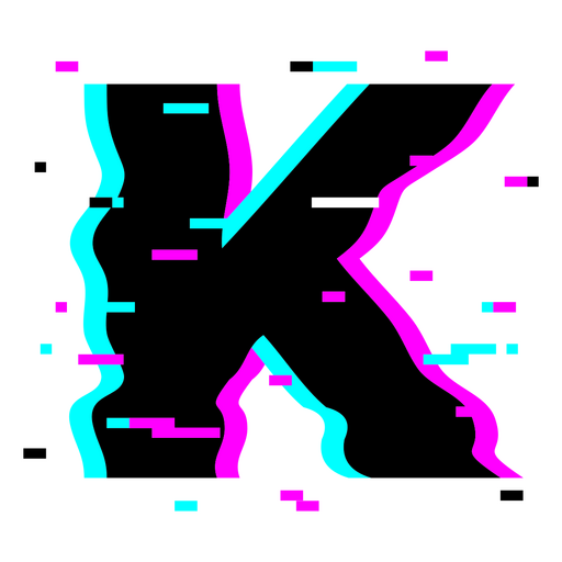 Alphabet Glitch Dampfwelle k PNG-Design