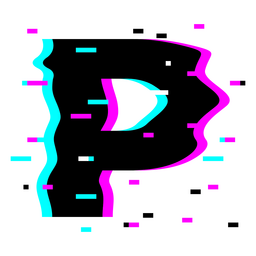 Alphabet Glitch Dampfwelle p PNG-Design