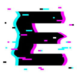Alfabeto glitch vaporwave e Diseño PNG