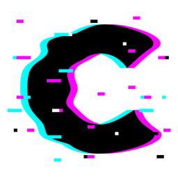 Alfabeto falla vaporwave c Diseño PNG