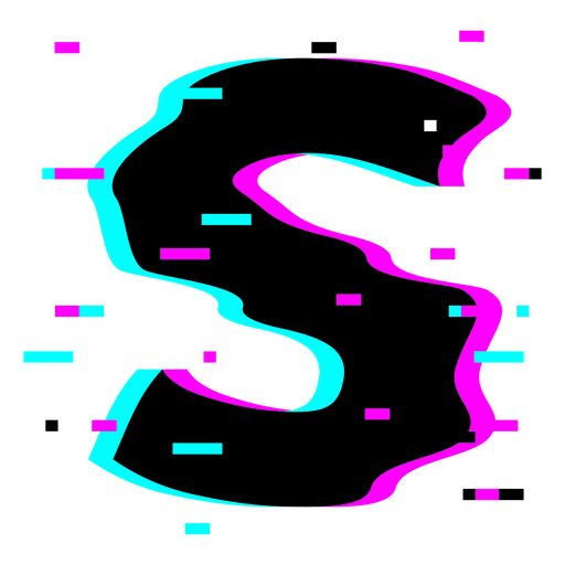 The letter s in neon colors PNG Design