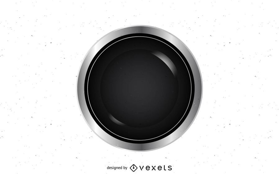 Platinum Black Circle Button Platinum Black Circle Button