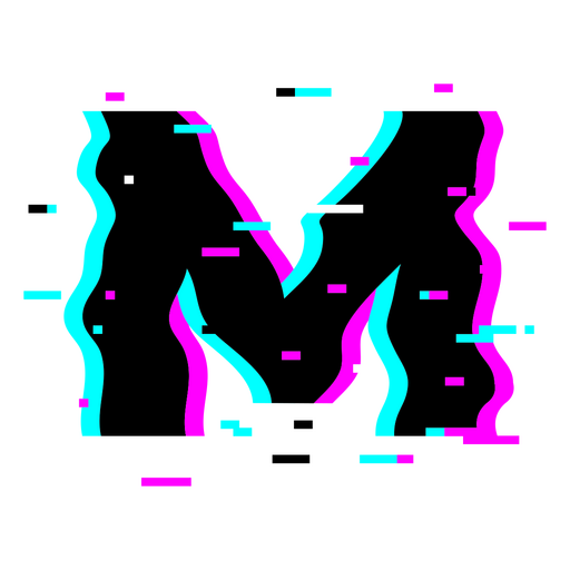 The letter m in neon colors PNG Design