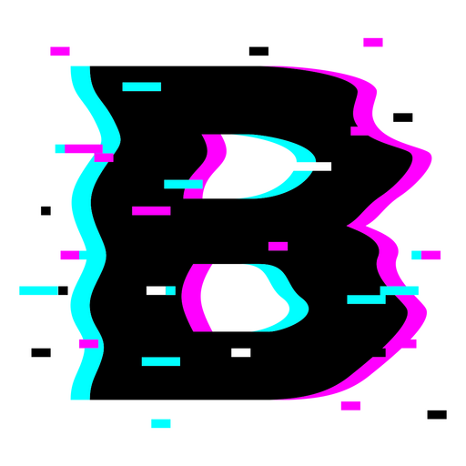 The letter b in blue, pink, and purple PNG Design